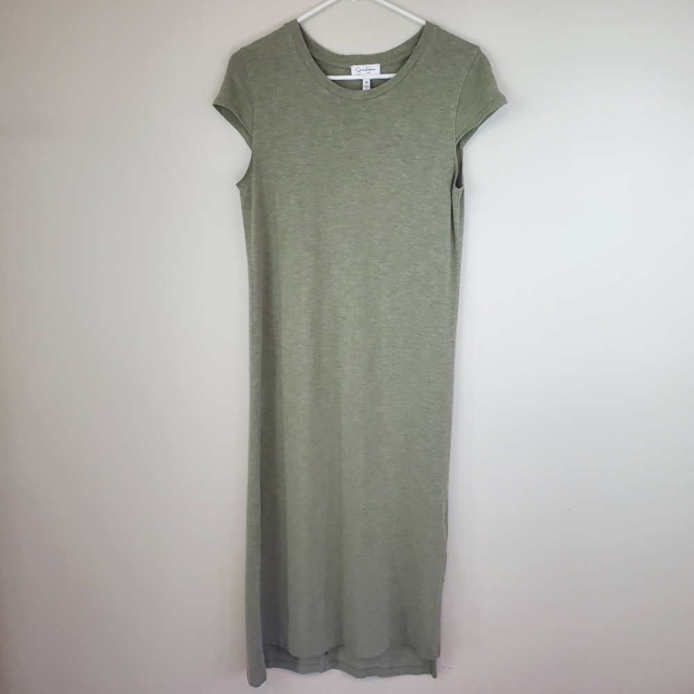 Jessica Simpson Size M Loden Green Short Sleeve Midi Dress